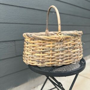 Vintage split bamboo woven basket